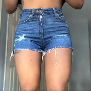 Universal Thread High-Rise Distressed Jean Shorts - Blue